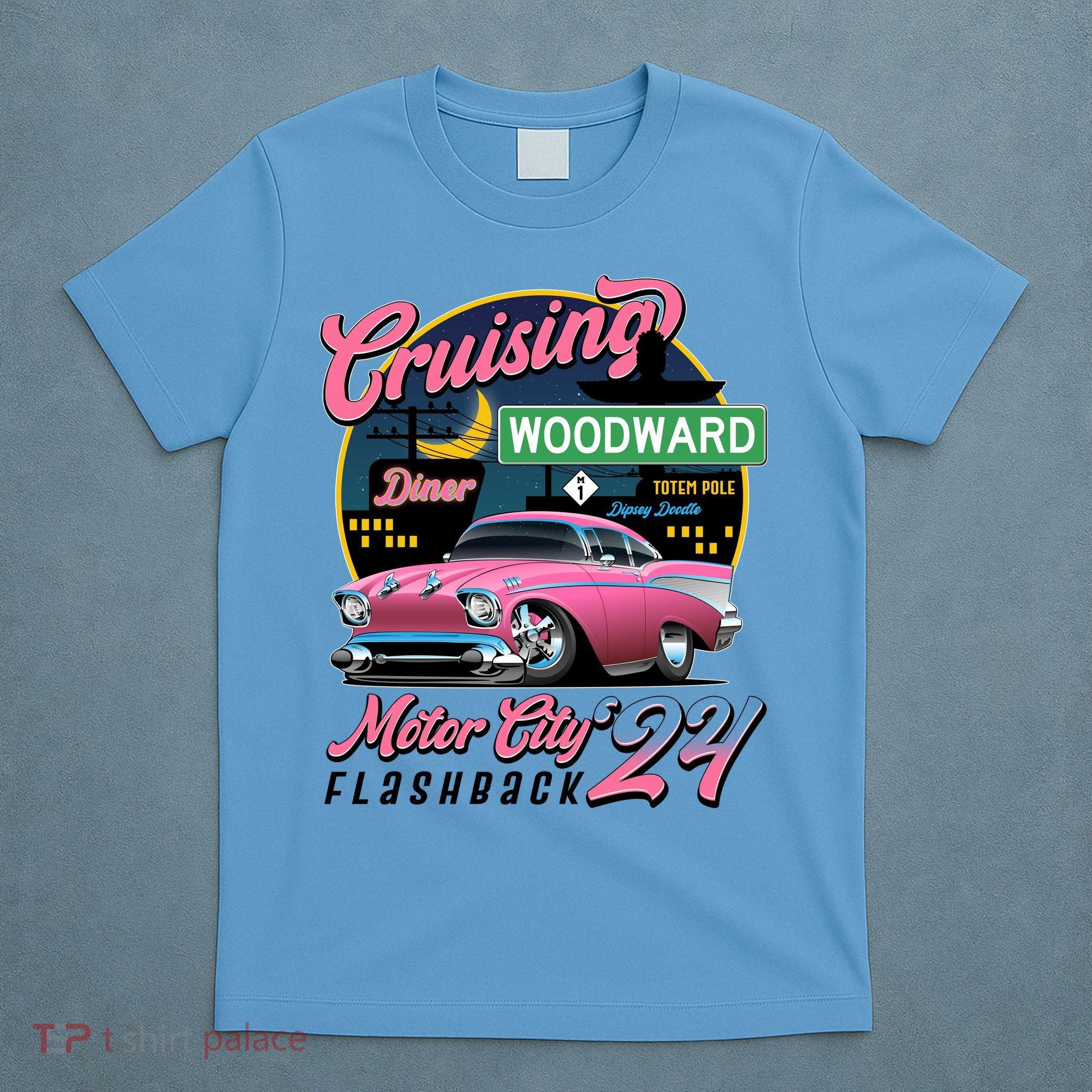 Cruising Woodward Motor City Flashback 2024 Pink Version T-Shirt