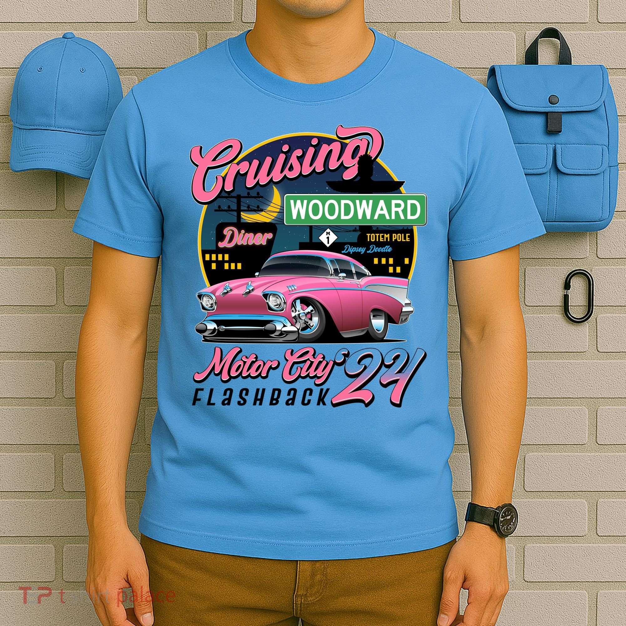 Cruising Woodward Motor City Flashback 2024 Pink Version T-Shirt