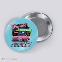 Cruising Woodward Motor City Flashback 2024 Pink Version Button thumb 0