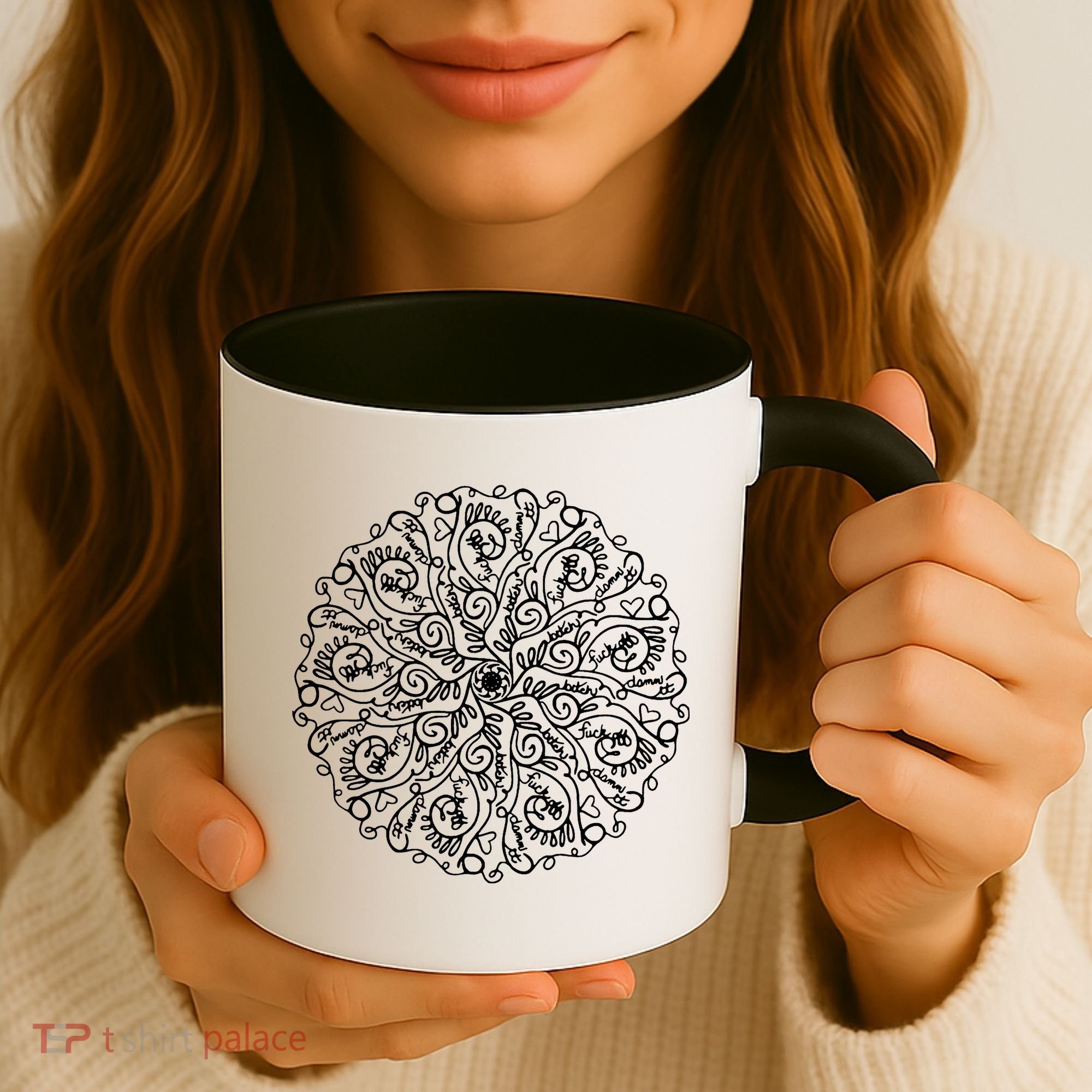 Curse Word Mandala Graphic Coffee Mug