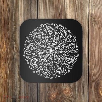 Curse Word Mandala Graphic Coaster