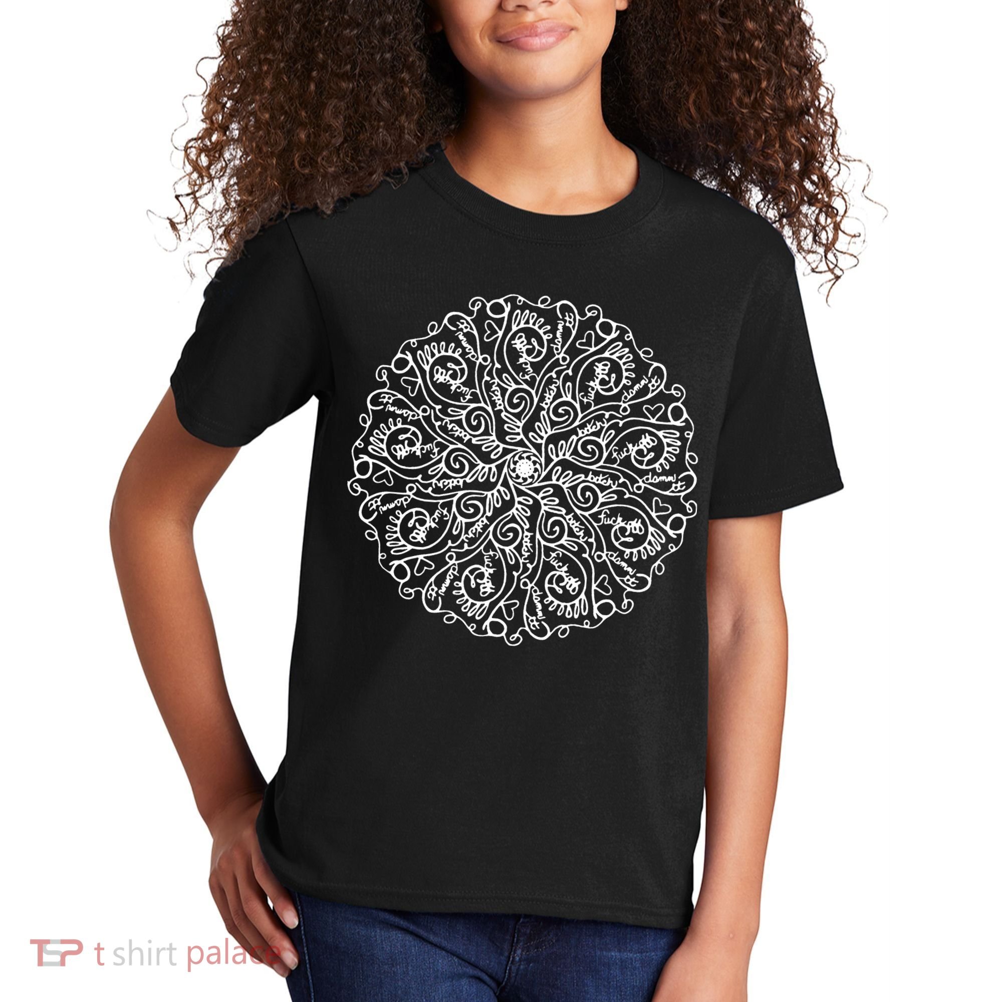 Curse Word Mandala Graphic Kids T-Shirt