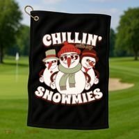Chillin With My Snowmies Golf Towel thumb 1
