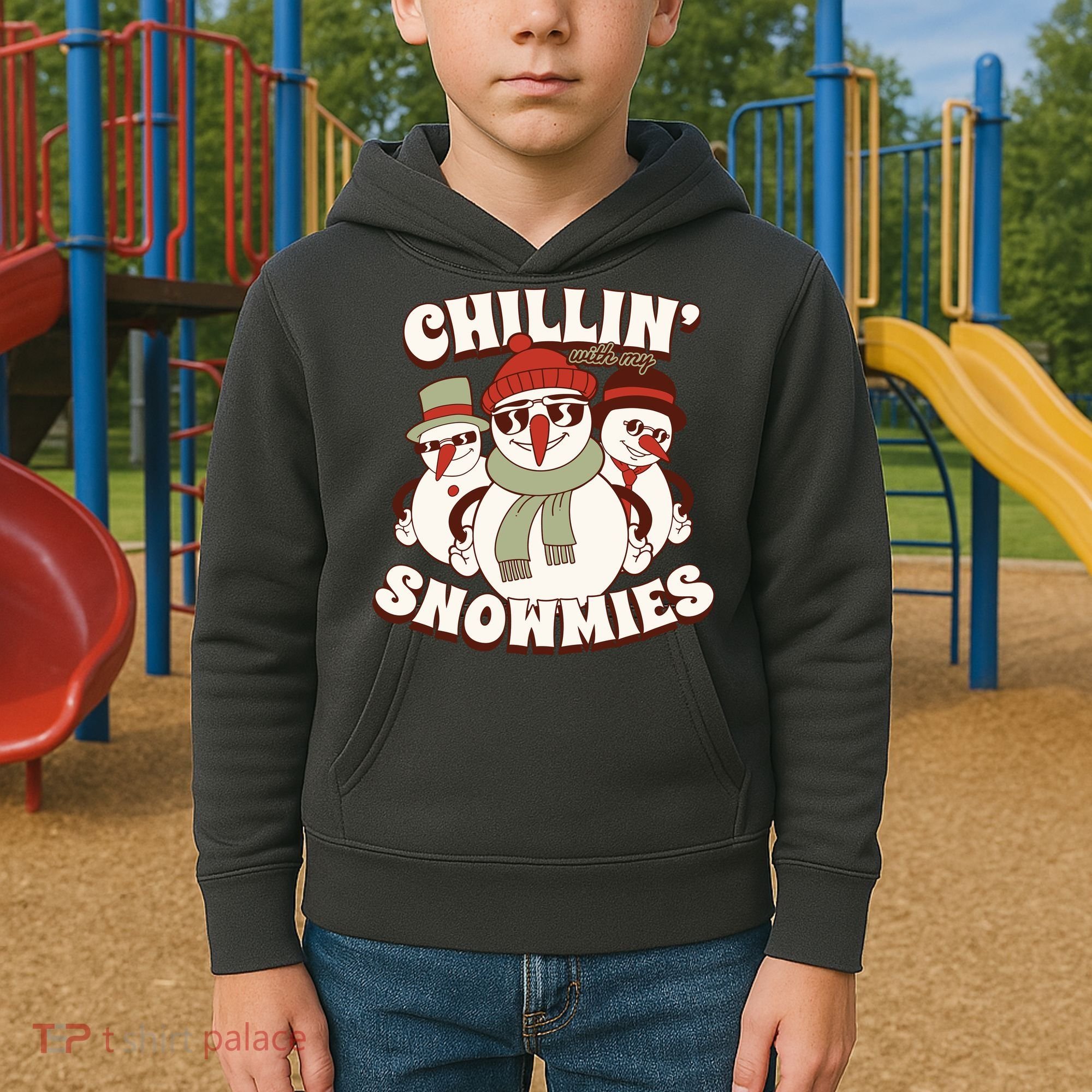 Chillin With My Snowmies Kids Hoodie