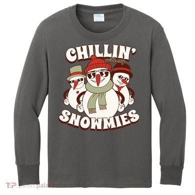 Chillin With My Snowmies Kids Long Sleeve Shirt
