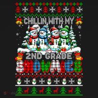 Chillin With My 2nd Grade Snowmies Xmas Team Teacher Gift Women's Hoodie thumb 2