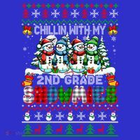 Chillin With My 2nd Grade Snowmies Xmas Team Teacher Gift Sweatshirt thumb 3