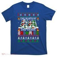 Chillin With My 2nd Grade Snowmies Xmas Team Teacher Gift T-Shirt thumb 0