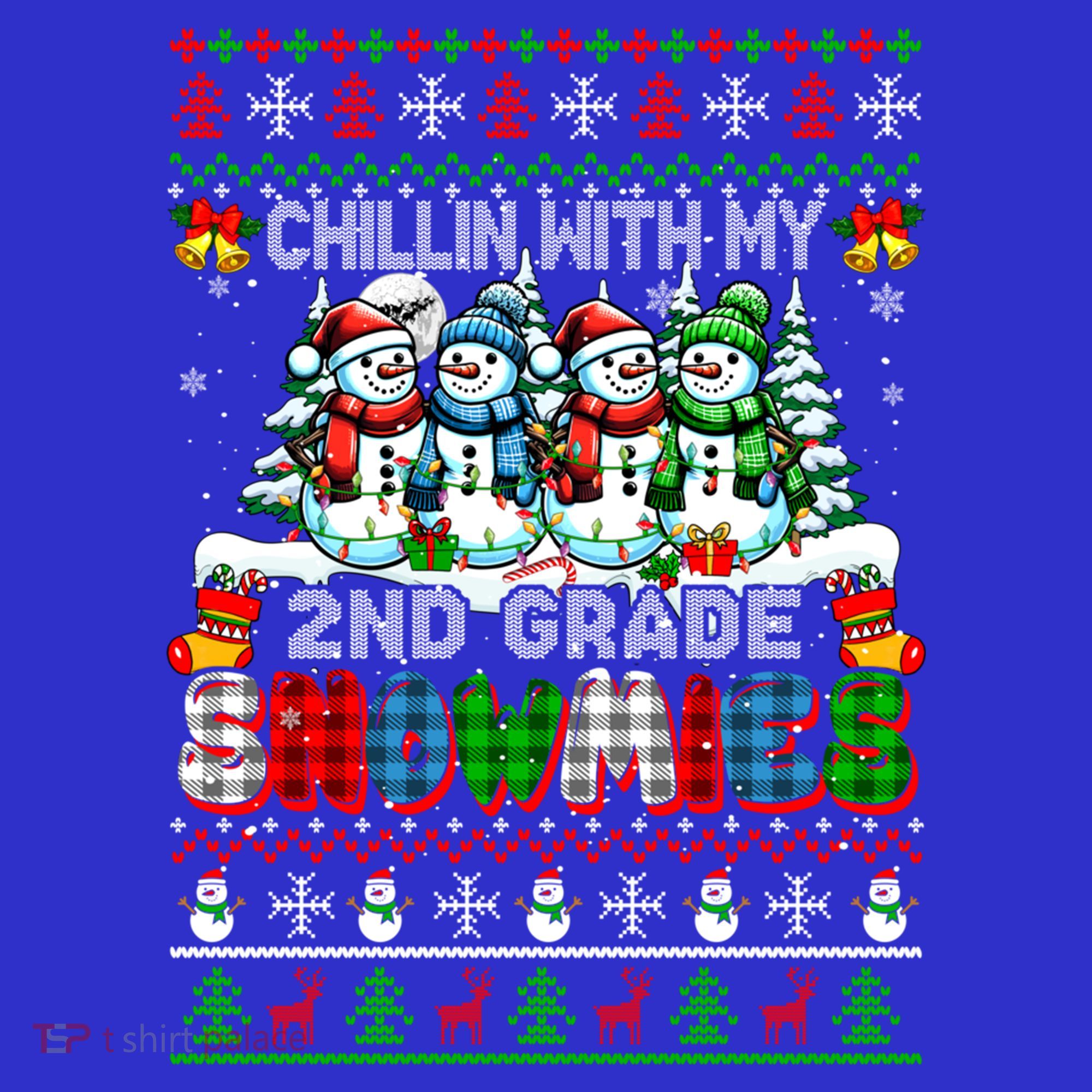 Chillin With My 2nd Grade Snowmies Xmas Team Teacher Gift T-Shirt