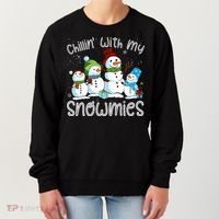 Chillin With My Snowmies Ugly Snowman Christmas Women's Sweatshirt thumb 0