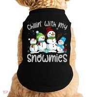 Chillin With My Snowmies Ugly Snowman Christmas Doggie Tank thumb 0