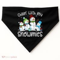 Chillin With My Snowmies Ugly Snowman Christmas USA-Made Doggie Bandana thumb 0