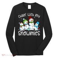 Chillin With My Snowmies Ugly Snowman Christmas Long Sleeve Shirt thumb 0