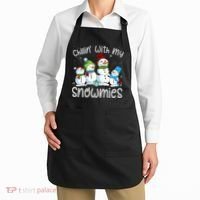 Chillin With My Snowmies Ugly Snowman Christmas Apron thumb 2