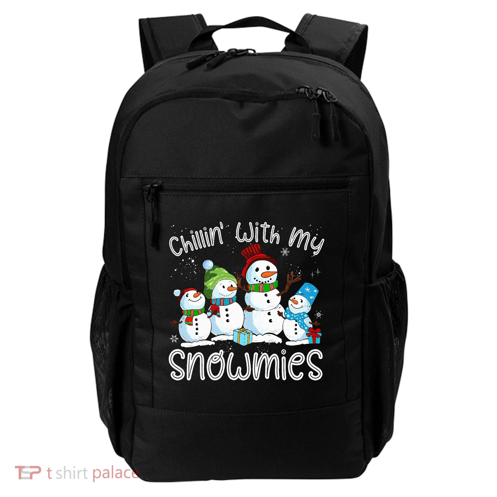 Chillin With My Snowmies Ugly Snowman Christmas Backpack