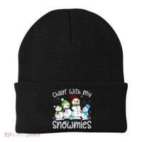 Chillin With My Snowmies Ugly Snowman Christmas Beanie thumb 0