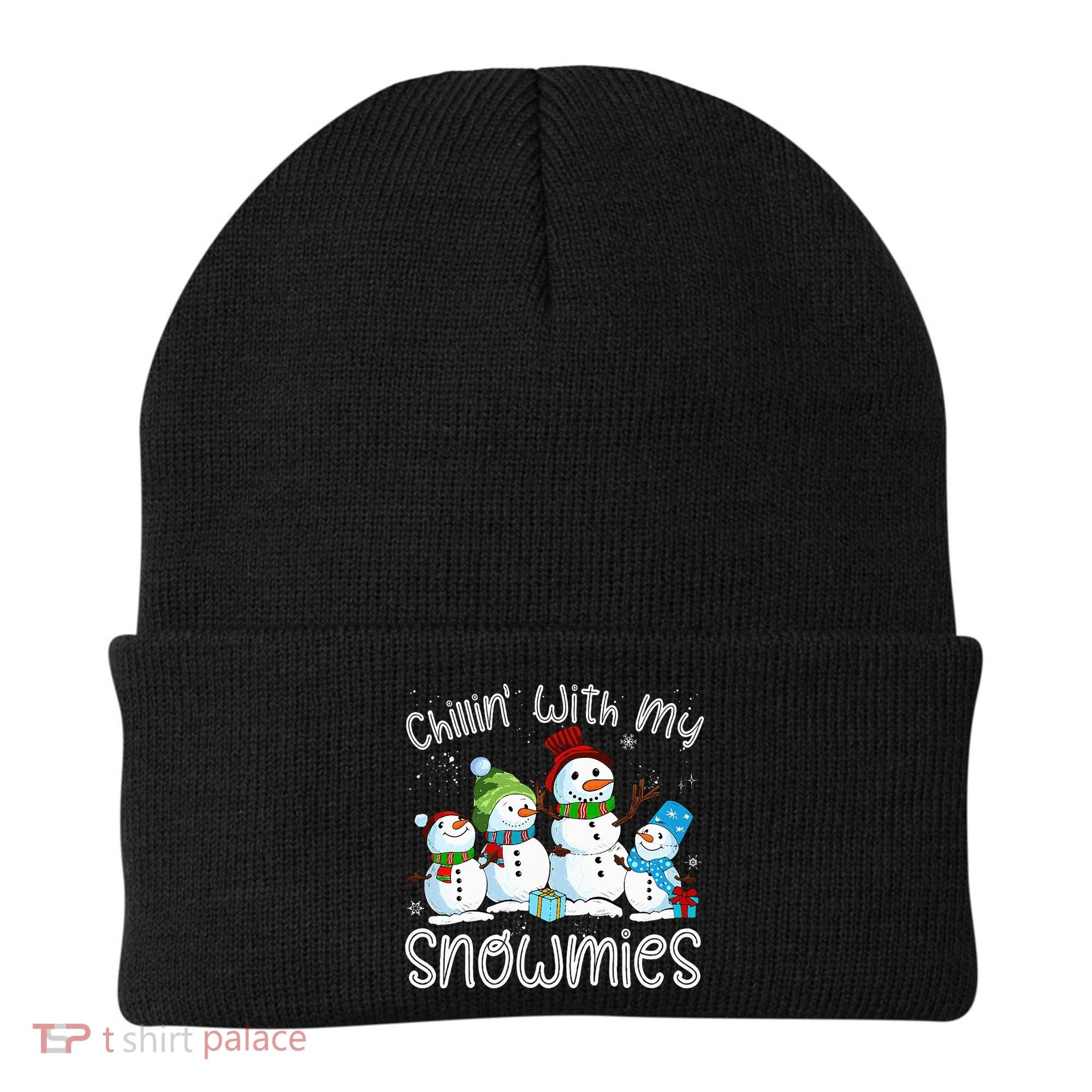 Chillin With My Snowmies Ugly Snowman Christmas Beanie