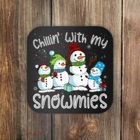 Chillin With My Snowmies Ugly Snowman Christmas Coaster thumb 0