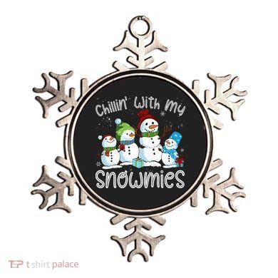 Chillin With My Snowmies Ugly Snowman Christmas Ornament