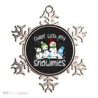 Chillin With My Snowmies Ugly Snowman Christmas Ornament thumb 0