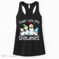 Chillin With My Snowmies Ugly Snowman Christmas Women's Tank Top thumb 0