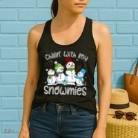Chillin With My Snowmies Ugly Snowman Christmas Women's Tank Top thumb 2