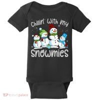 Chillin With My Snowmies Ugly Snowman Christmas Baby Bodysuit thumb 0