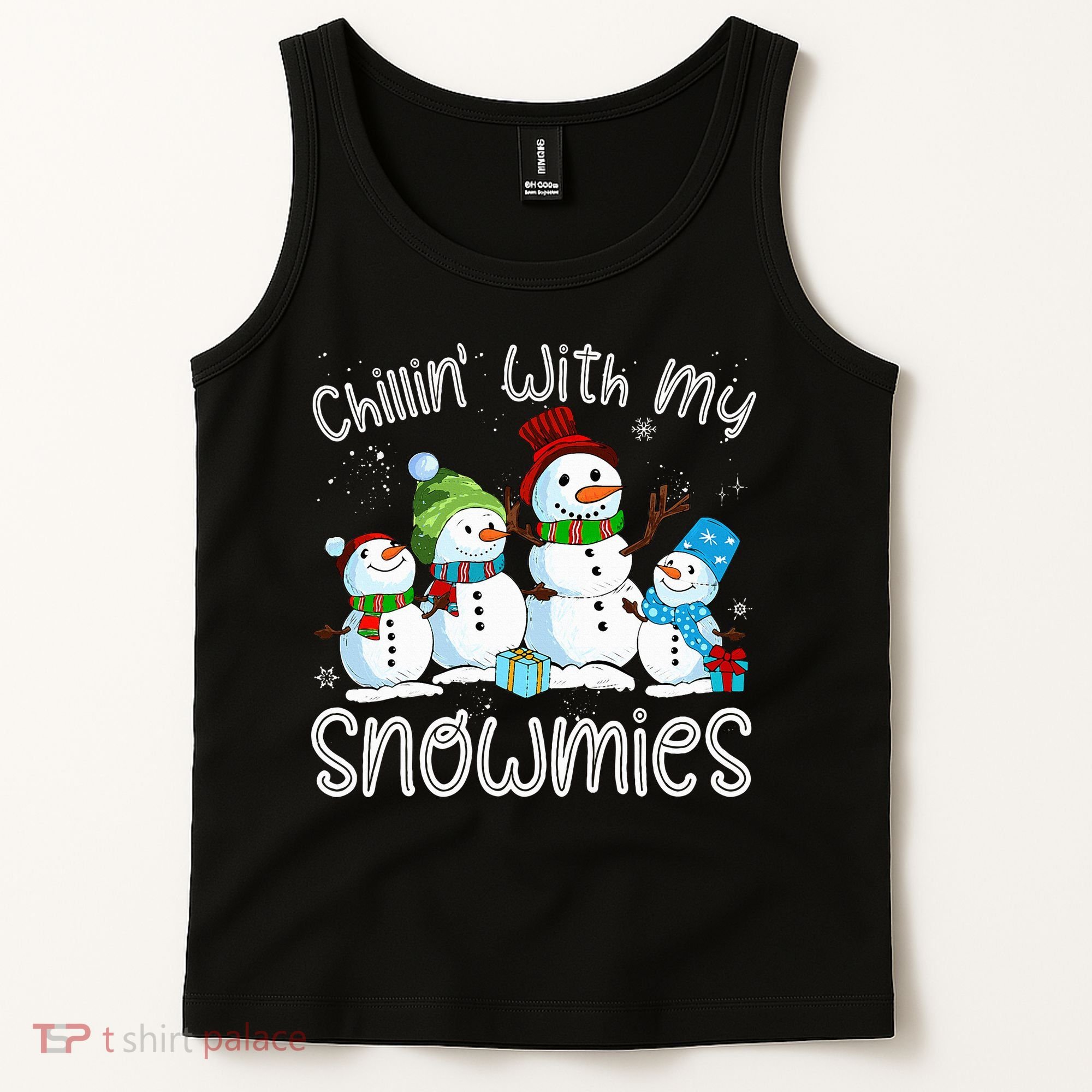 Chillin With My Snowmies Ugly Snowman Christmas Tank Top