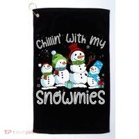Chillin With My Snowmies Ugly Snowman Christmas Golf Towel thumb 0