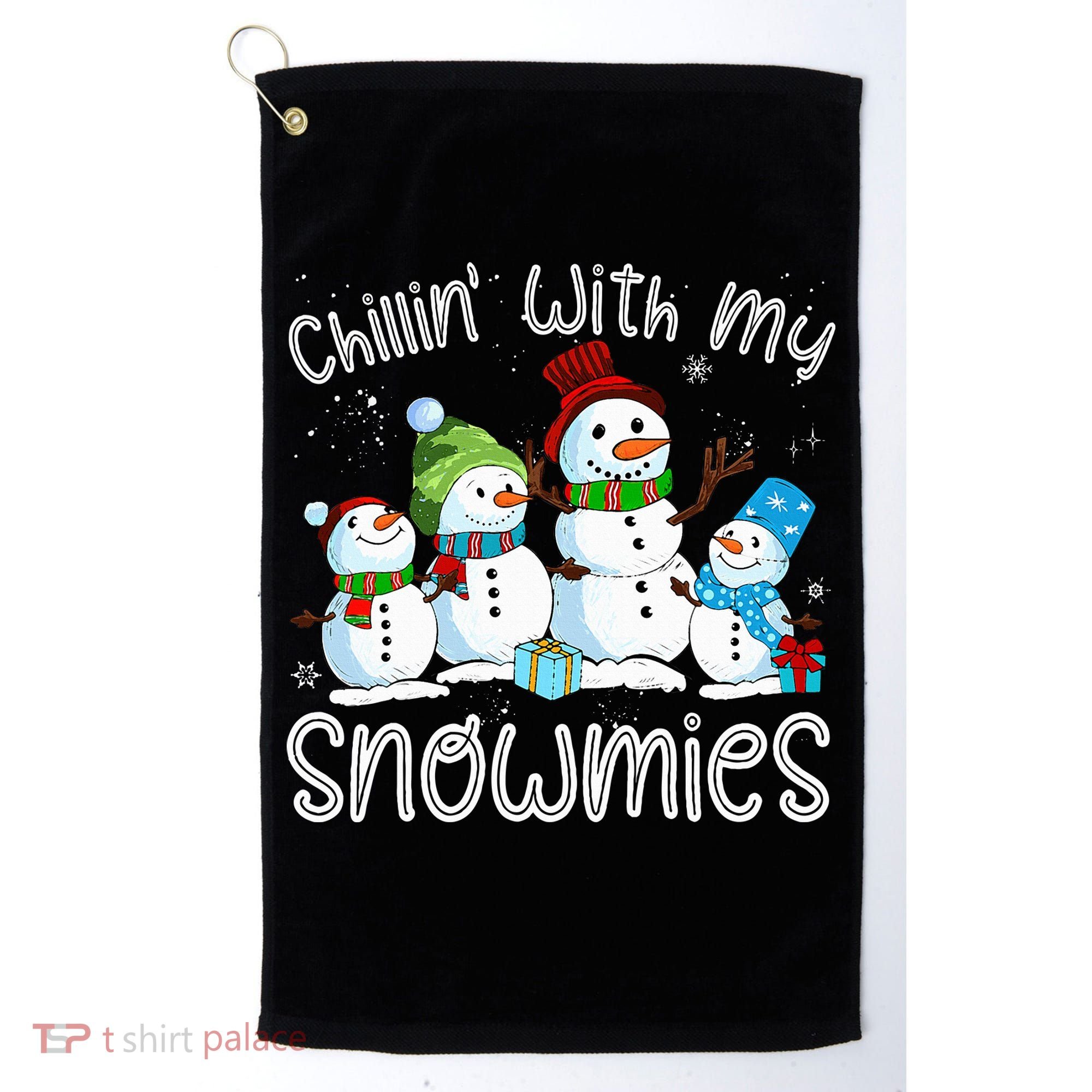 Chillin With My Snowmies Ugly Snowman Christmas Golf Towel