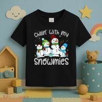 Chillin With My Snowmies Ugly Snowman Christmas Toddler T-Shirt thumb 3