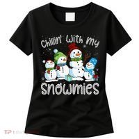 Chillin With My Snowmies Ugly Snowman Christmas Women's T-Shirt thumb 0