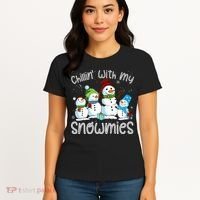 Chillin With My Snowmies Ugly Snowman Christmas Women's T-Shirt thumb 4