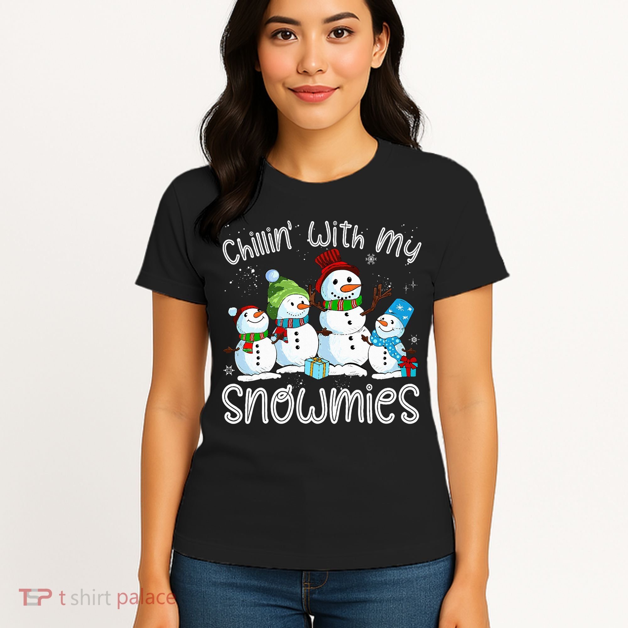 Chillin With My Snowmies Ugly Snowman Christmas Women's T-Shirt