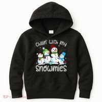 Chillin With My Snowmies Ugly Snowman Christmas Kids Hoodie thumb 0