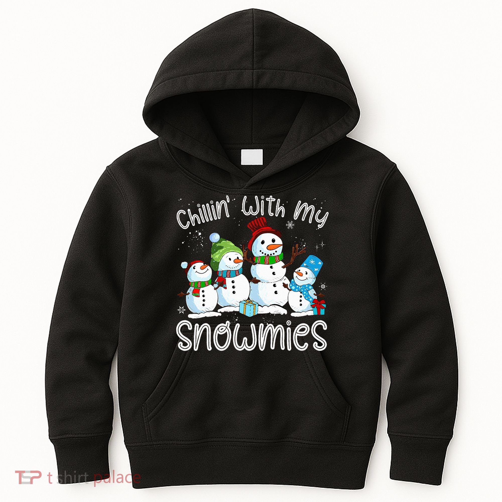 Chillin With My Snowmies Ugly Snowman Christmas Kids Hoodie