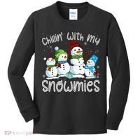 Chillin With My Snowmies Ugly Snowman Christmas Kids Long Sleeve Shirt thumb 0
