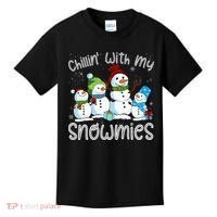 Chillin With My Snowmies Ugly Snowman Christmas Kids T-Shirt thumb 0
