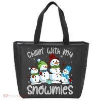Chillin With My Snowmies Ugly Snowman Christmas Tote Bag thumb 0