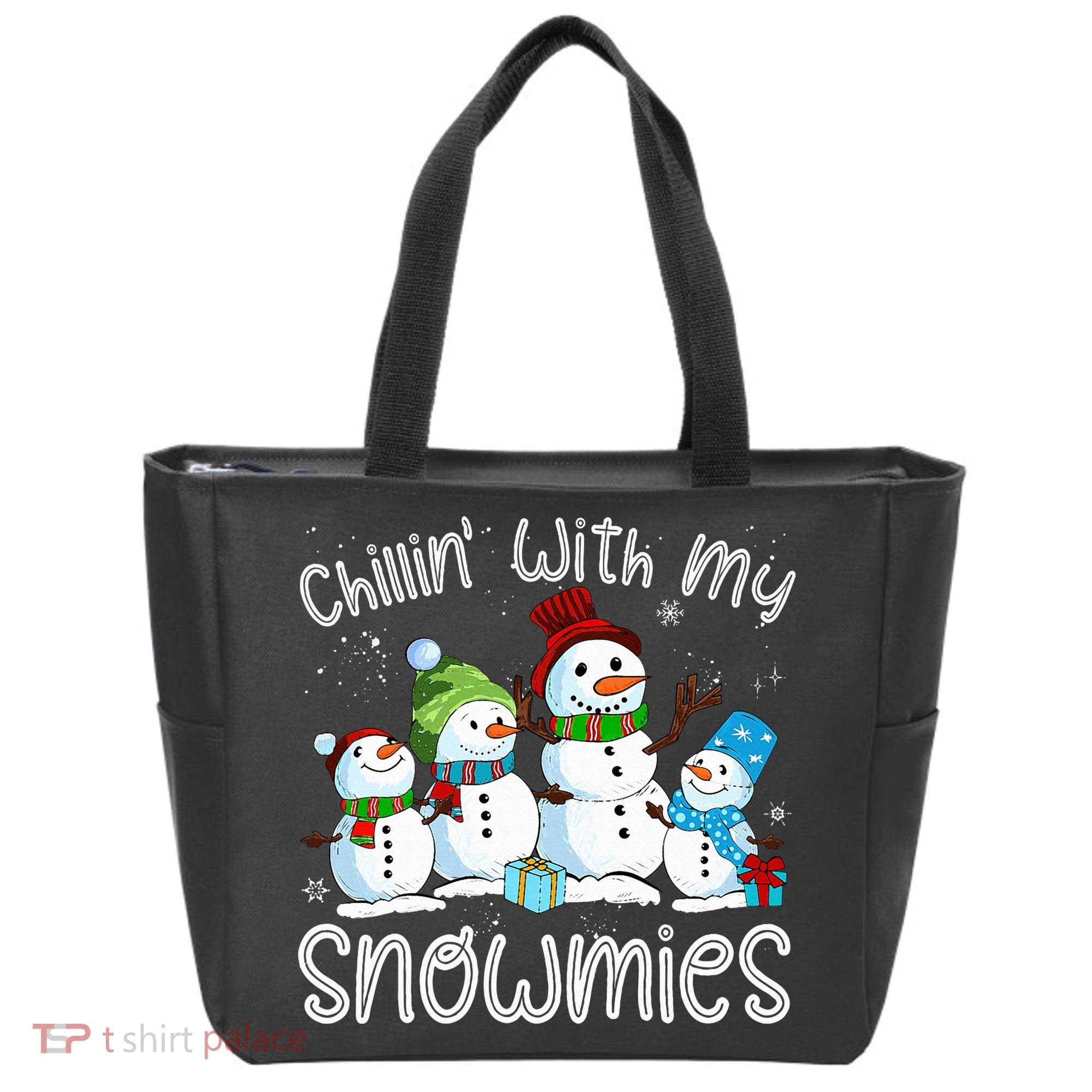 Chillin With My Snowmies Ugly Snowman Christmas Tote Bag