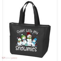 Chillin With My Snowmies Ugly Snowman Christmas Tote Bag thumb 3
