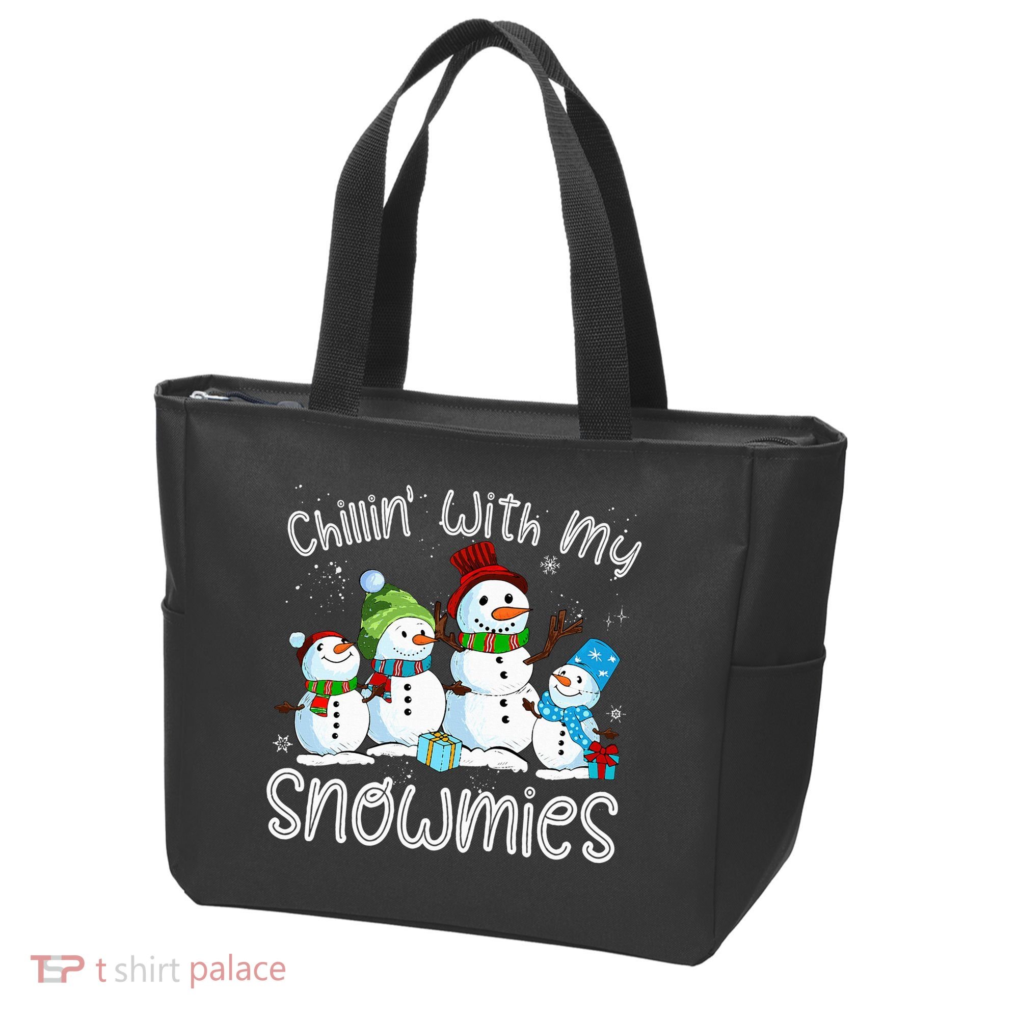 Chillin With My Snowmies Ugly Snowman Christmas Tote Bag