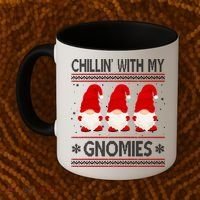 Chillin With My Gnomies Ugly Christmas Coffee Mug thumb 2