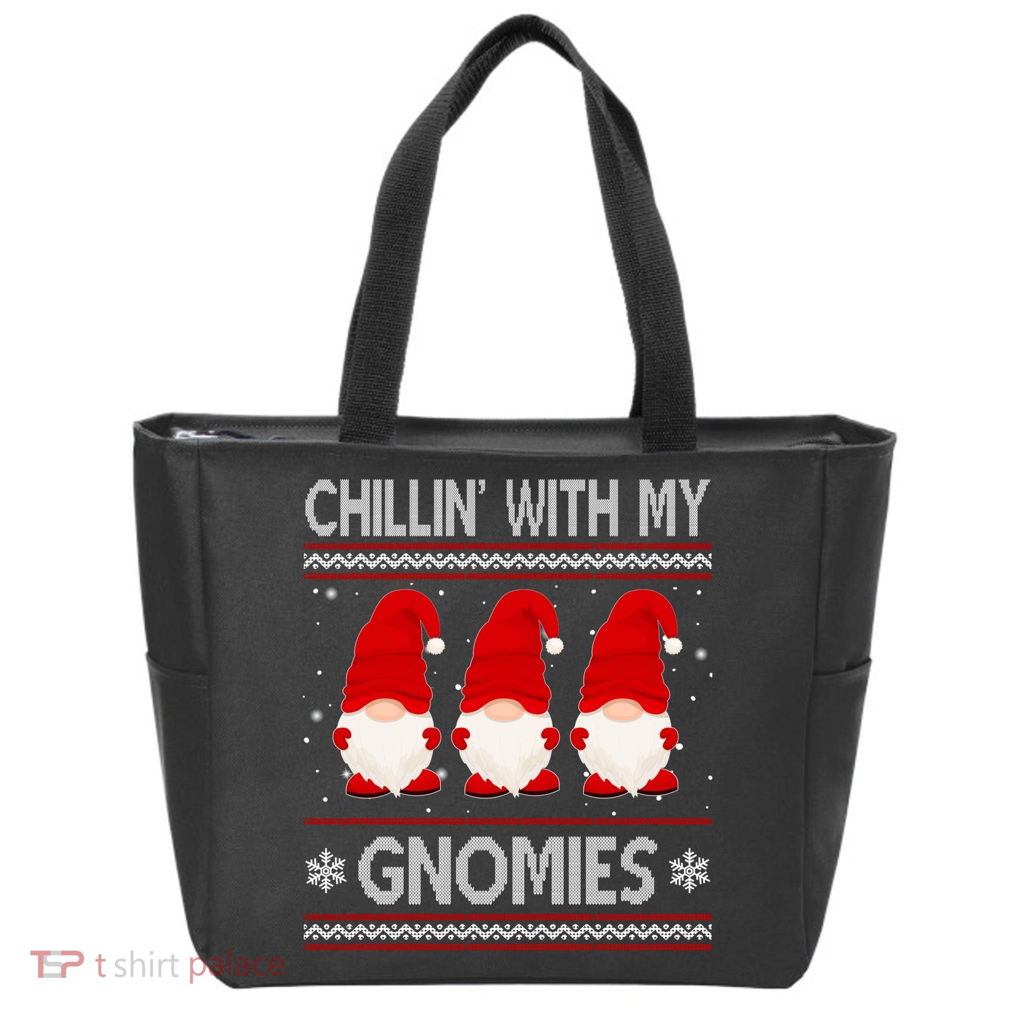 Chillin With My Gnomies Ugly Christmas Tote Bag