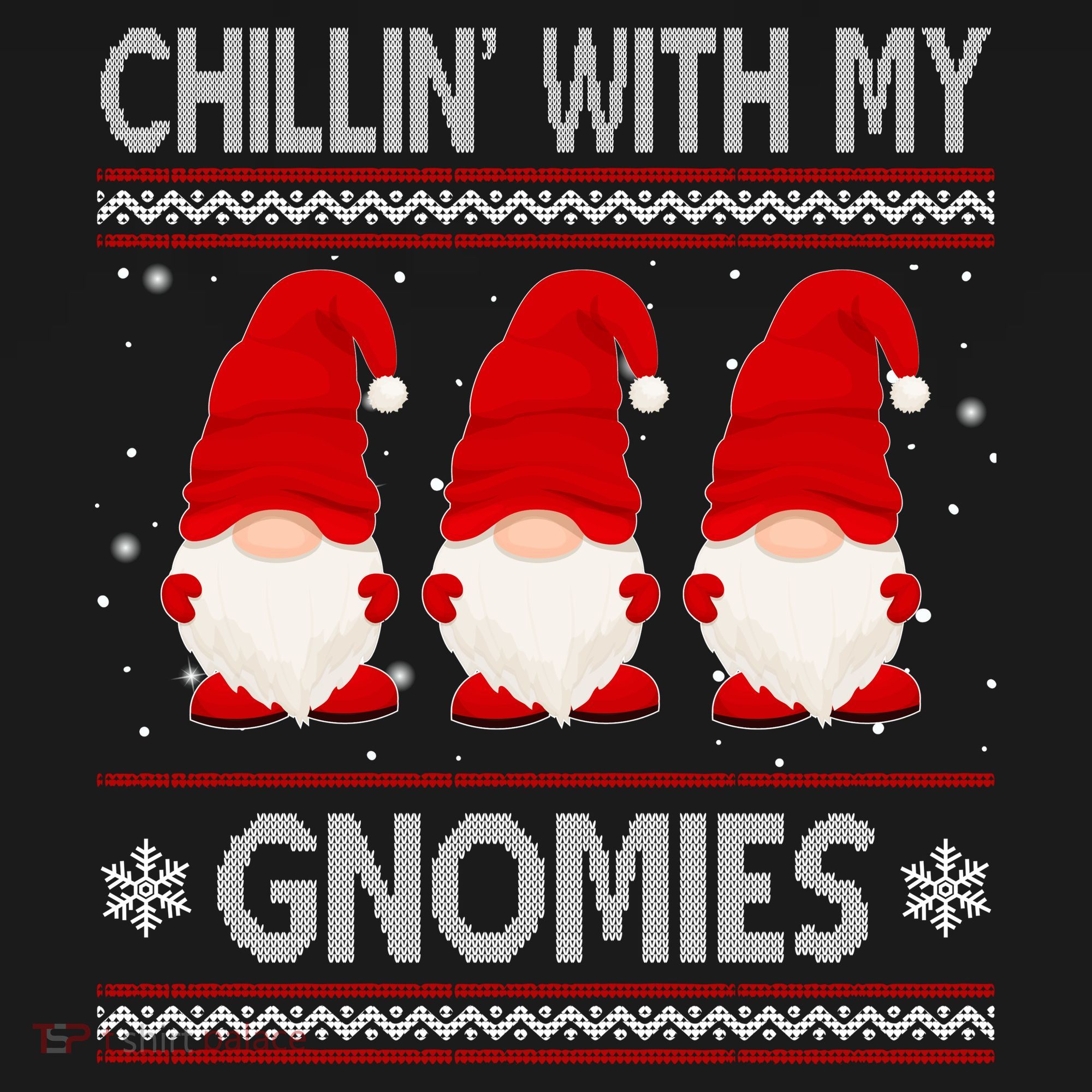Chillin With My Gnomies Ugly Christmas Tote Bag