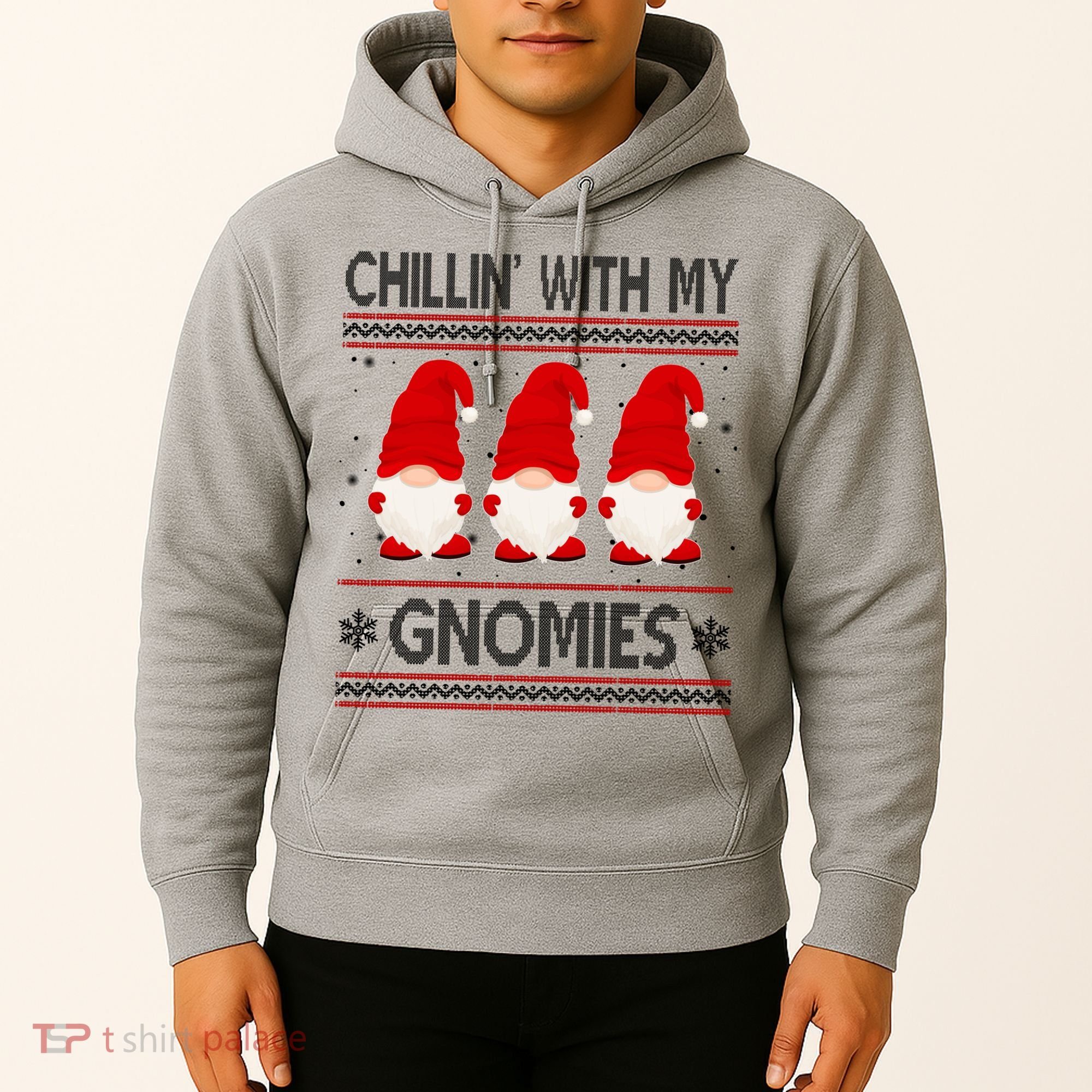 Chillin With My Gnomies Ugly Christmas Hoodie