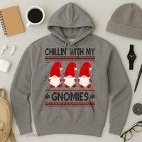Chillin With My Gnomies Ugly Christmas Hoodie thumb 3