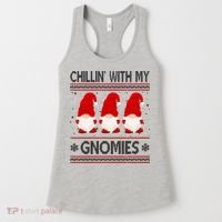 Chillin With My Gnomies Ugly Christmas Women's Tank Top thumb 0