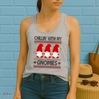 Chillin With My Gnomies Ugly Christmas Women's Tank Top thumb 2