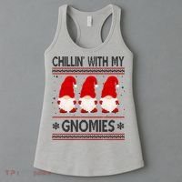 Chillin With My Gnomies Ugly Christmas Women's Tank Top thumb 3